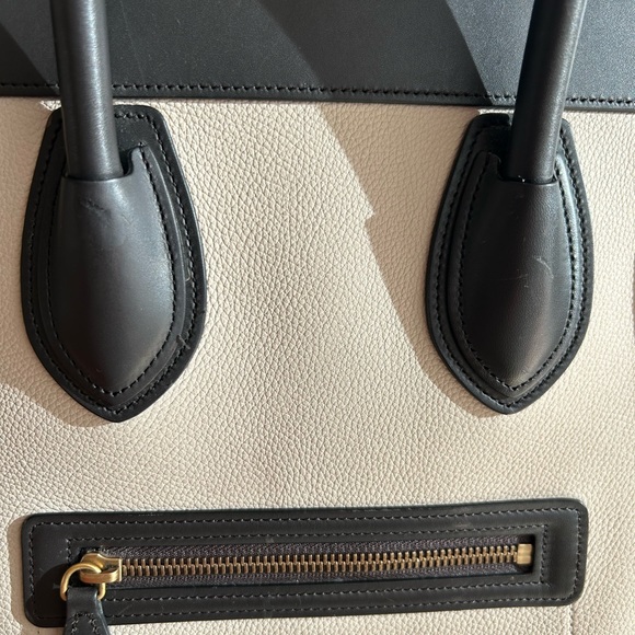 Celine Mini Luggage Shopper Tote in Mustard/Black/Grey color block - Picture 10 of 11